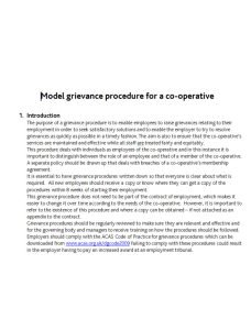Cover Image grievance policy procedure