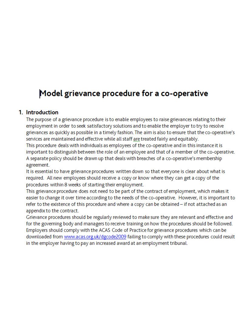 Cover Image grievance policy procedure