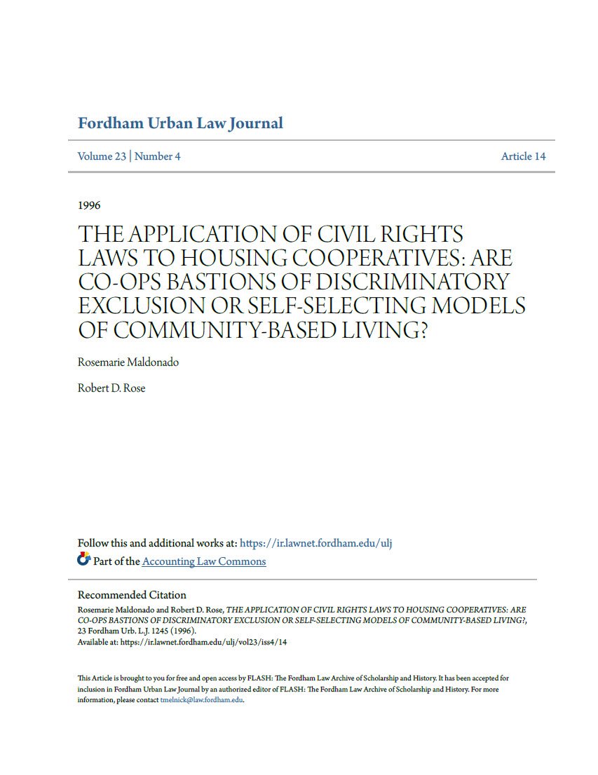 Cover Image legal Civil Rights Law in Co-Ops