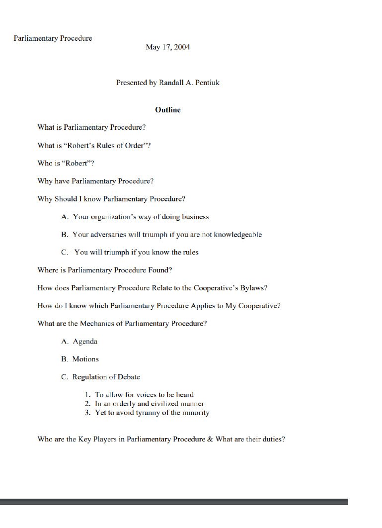 Cover Image parliamentary Procedure RP