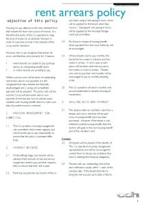 Cover Image policy rent arrears