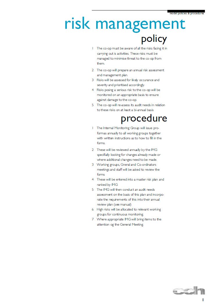 cover Image risk management policy
