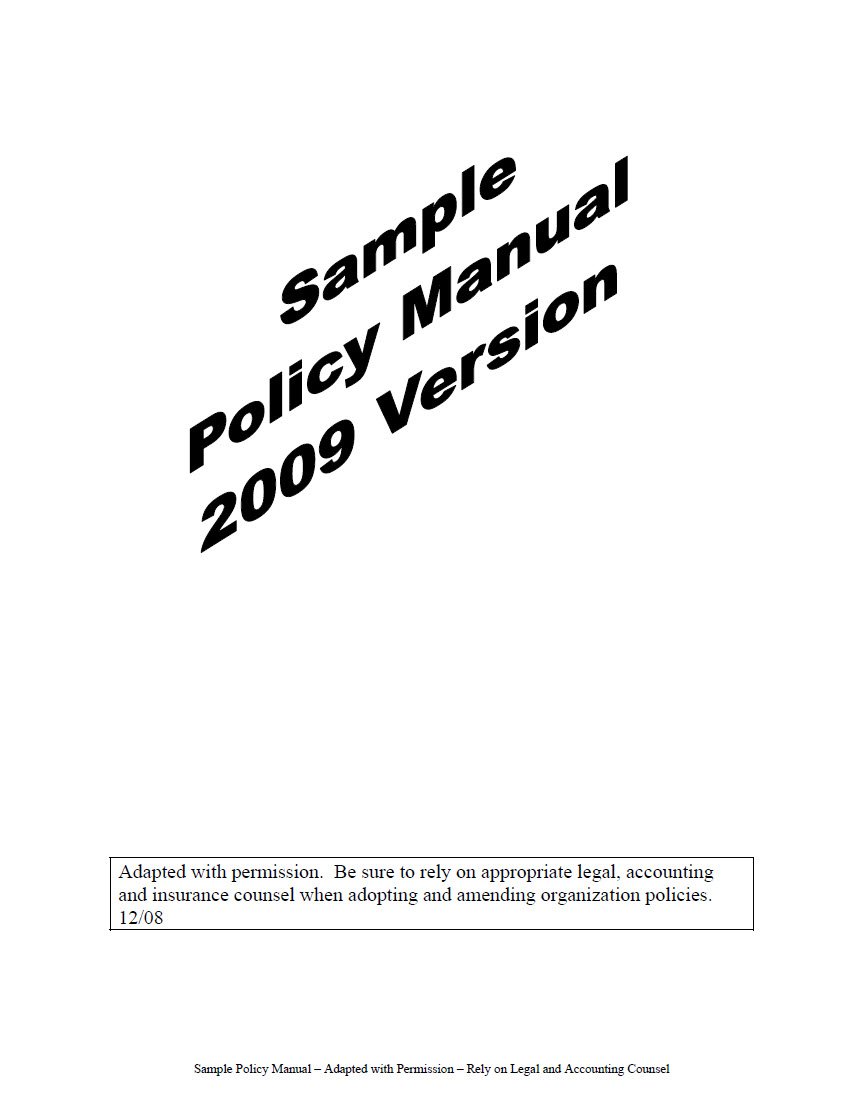 Cover Image sample Policy Manual