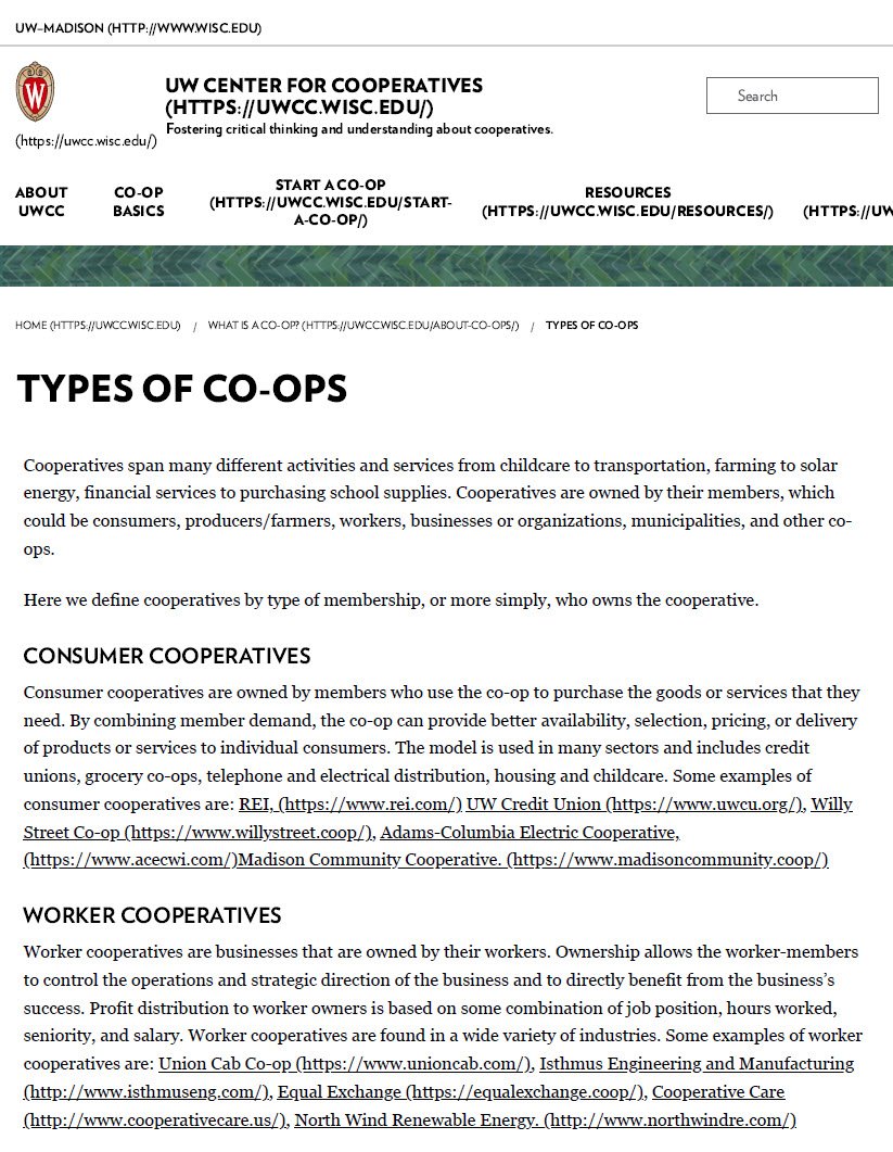 Cover Image types of Coops UWCC